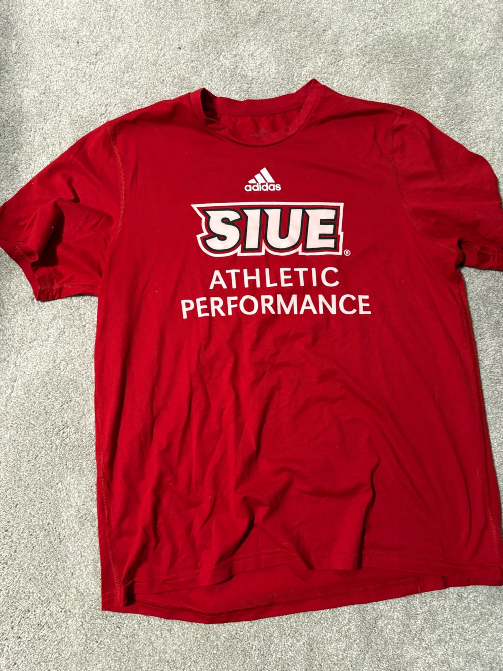 adidas SIUE Athletic Performance Short Sleeve Tee in Red